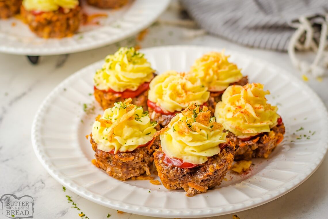 Meatloaf Cupcakes with Mashed Potatoes Recipe Ketchup